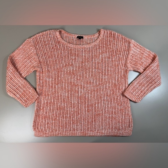 Talbots  Sweater Crochet Pullover Loose-Knit Cottagecore Peach Women's XL Petite - Picture 1 of 8
